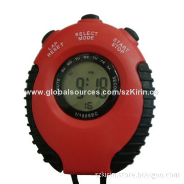 Digital Stopwatch with Time/Date/Week Display, Alarm Function, Button Battery